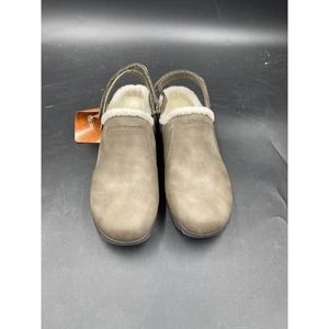 JBU by Jambu Haven Womens 7.5 Faux Fur Lined Slingback Mules beige NEW